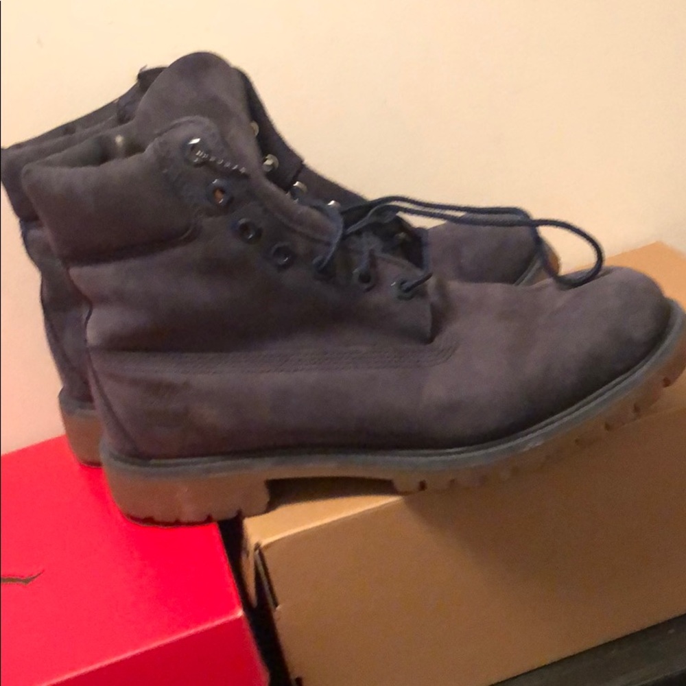 Navy blue sued timberlands